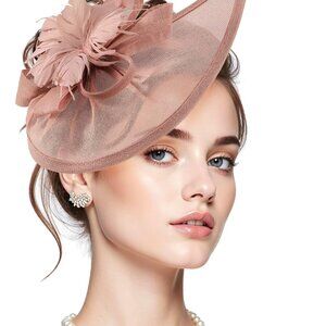 Fascinators Hats for Women Kentucky Hat Derby Tea Party 2025 Pillow Top for Wedd